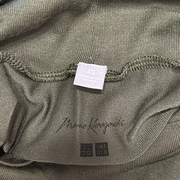 Uniqlo Mame Kurogouchi Wool Blend Turtleneck Long Sleeve T-Shirt Green XS EUC - Picture 4 of 6